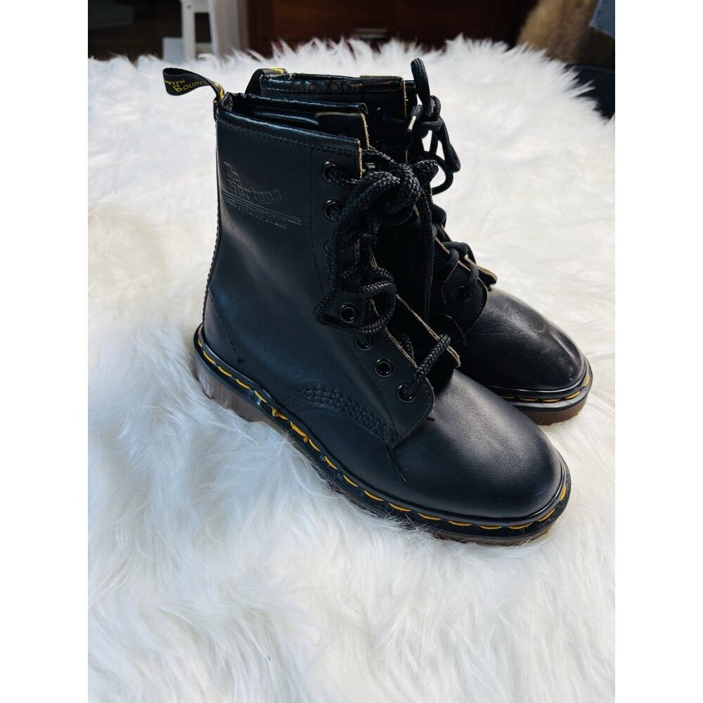 Deadstock Vintage Dr Martens 1460 Boots 8-Eye Black Made in England Size 3 90s